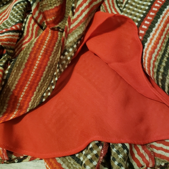 Lauren Ralph Lauren Red Ruffle Skirt Size Large - Picture 7 of 9